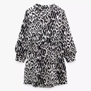 Satin Leopard Print Zara Mini Dress - XL